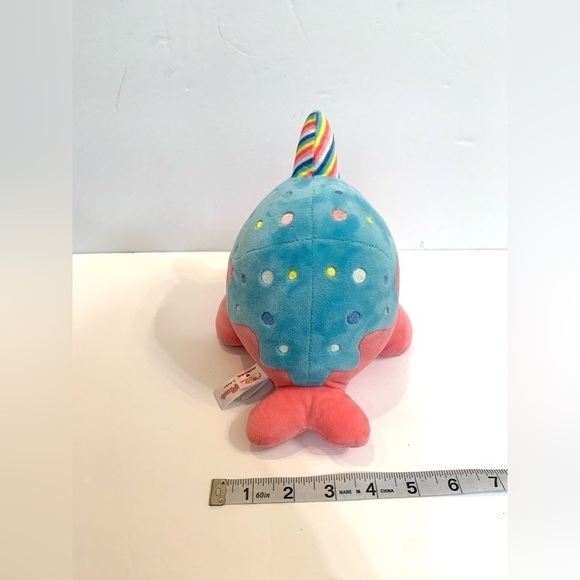 Aurora Tasty Peach Rainbow Narwhal Plush 8” - Picture 4 of 7